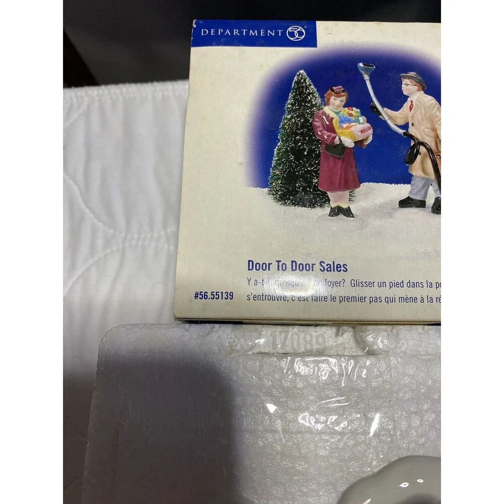 Dept 56 Door To Door Sales Vacuum Snow Village Figurines Accessory With Box
